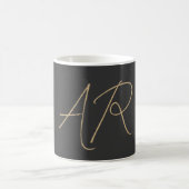 Monogram Schlicht Graubeige anpassen Kaffeetasse (Mittel)