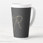 Monogram Schlicht Graubeige anpassen Milchtasse (Rechte Ecke)