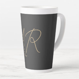 Monogram Schlicht Graubeige anpassen Milchtasse