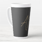 Monogram Schlicht Graubeige anpassen Milchtasse (Linke Ecke)