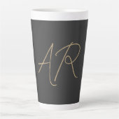 Monogram Schlicht Graubeige anpassen Milchtasse (Vorderseite)