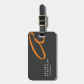 Monogram Schlicht Gray Trendy Business Card anpass Gepäckanhänger (Vorderseite vertikal)