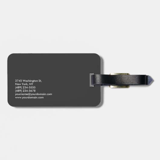 Monogram Schlicht Gray Trendy Business Card anpass Gepäckanhänger (Rückseite horizontal)