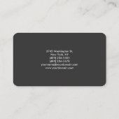 Monogram Schlicht Gray Trendy Business Card anpass Visitenkarte (Rückseite)