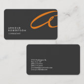 Monogram Schlicht Gray Trendy Business Card anpass Visitenkarte (Vorne/Hinten)