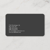 Monogram Schlicht Gray Trendy Business Card anpass Visitenkarte (Rückseite)