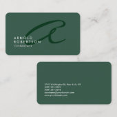 Monogram Schlicht Grey Green Trendy anpassen Visitenkarte (Vorne/Hinten)