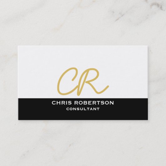 Monogram Schlicht Modern Consultant Business Card Visitenkarte (Vorderseite)