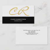 Monogram Schlicht Modern Consultant Business Card Visitenkarte (Vorne/Hinten)