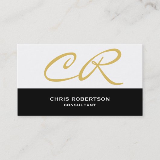 Monogram Schlicht Modern Consultant Business Card Visitenkarte (Vorderseite)