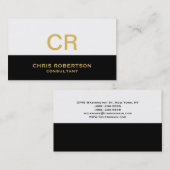 Monogram Schlicht Modern Consultant Business Card Visitenkarte (Vorne/Hinten)