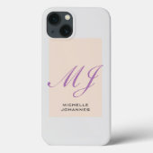 Monogram Schlicht Modern Minimalistisch Case-Mate iPhone Hülle (Rückseite)