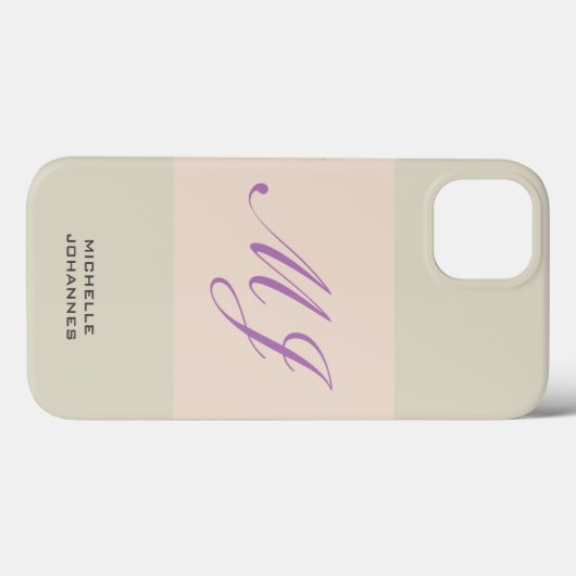 Monogram Schlicht Modern Minimalistisch Case-Mate iPhone Hülle (Rückseite (Horizontal))