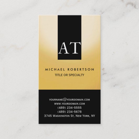 Monogram Schlicht Simple Consultant Business Card Visitenkarte (Vorderseite)