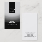Monogram Schlicht Simple Consultant Business Card Visitenkarte (Vorne/Hinten)