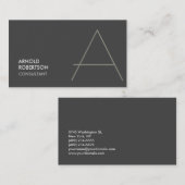 Monogram Schlicht Trendy Chic Business Card Visitenkarte (Vorne/Hinten)