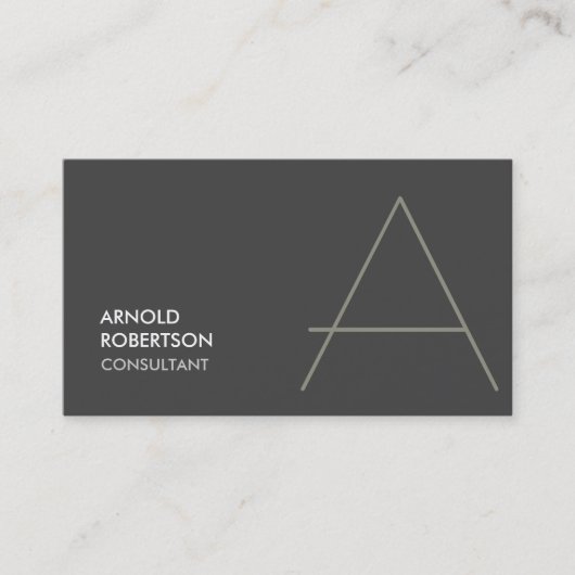 Monogram Schlicht Trendy Chic Business Card Visitenkarte (Vorderseite)