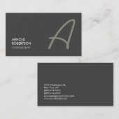 Monogram Schlicht Trendy Chic Business Card Visitenkarte (Vorne/Hinten)