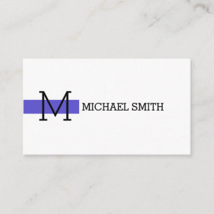 Monogram Schlicht White Elegant Modern Iris Visitenkarte