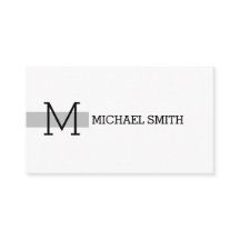 Monogram Schlicht White Elegant Modernes Silber