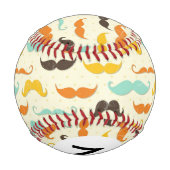 Monogram Schnurrbart Muster 3 Baseball (Rückseite)