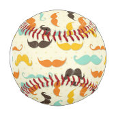 Monogram Schnurrbart Muster 3 Baseball (Vorderseite)