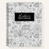 Monogram Schwarz-weiß Artist Sketchbook-Notebook Notizblock (Vorderseite)