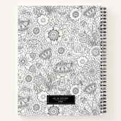 Monogram Schwarz-weiß Artist Sketchbook Notizblock (Rückseite)