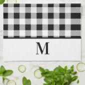 Monogram Schwarz-weiß Buffalo Kariert Bath Handtuc Geschirrtuch (Gefaltet)