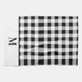 Monogram Schwarz-weiß Buffalo Kariert Bath Handtuc Geschirrtuch (Horizontal)