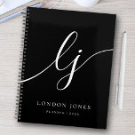 Monogram Schwarz-weiß Calligrafy Initials Business Planer<br><div class="desc">Monogram Schwarz-weiß Calligraphy Initials Business Planner</div>