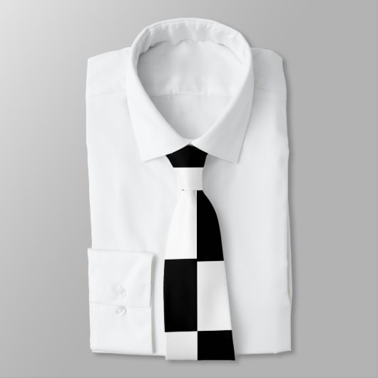 Monogram Schwarz-weiß Checkered Trendy Stylish Men Krawatte (Gebunden)