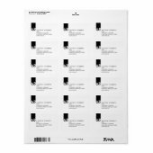 Monogram Schwarz-weiß Clean Business Info Labels Adressaufkleber (Vorne)