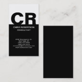 Monogram Schwarz-weiß Consultant-Visitenkarte Visitenkarte (Vorne/Hinten)