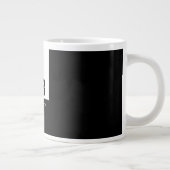 Monogram Schwarz-weiß Create Custom Gift Jumbo-Tasse (Rechts)
