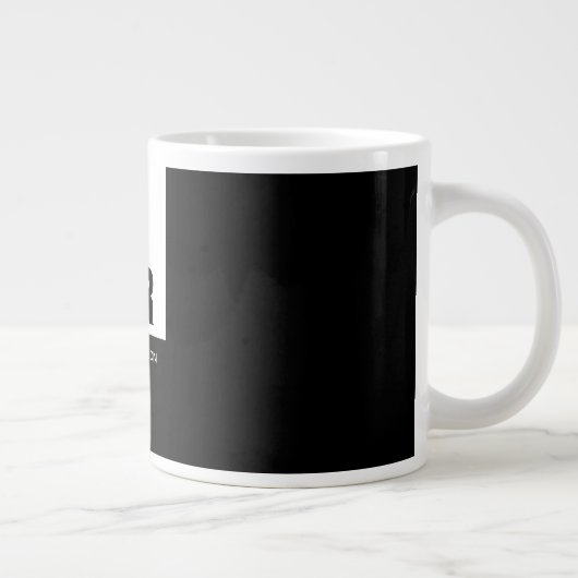 Monogram Schwarz-weiß Create Custom Gift Jumbo-Tasse (Rechts)