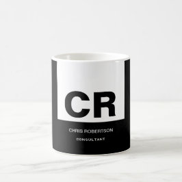 Monogram Schwarz-weiß Create Custom Gift Kaffeetasse