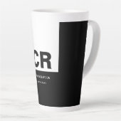 Monogram Schwarz-weiß Create Custom Gift Milchtasse (Rechte Ecke)