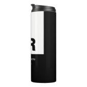 Monogram Schwarz-weiß Create Custom Gift Thermosbecher (Nach rechts gedreht)