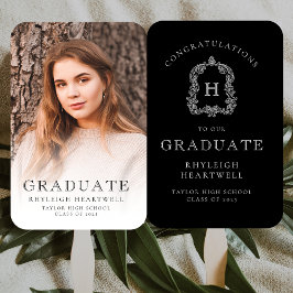 Monogram Schwarz-weiß Foto Abschluss Fächer