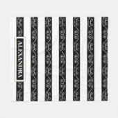 Monogram, Schwarz-weiß gestreift Fleecedecke (Vorderseite (Horizontal))