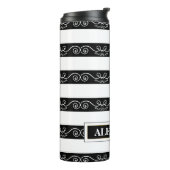 Monogram, Schwarz-weiß gestreift Thermosbecher (Nach links gedreht)