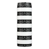 Monogram, Schwarz-weiß gestreift Thermosbecher (Rückseite)