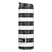 Monogram, Schwarz-weiß gestreift Thermosbecher (Nach rechts gedreht)