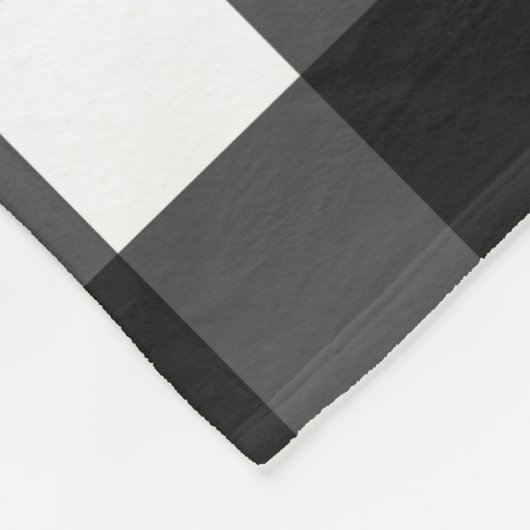 Monogram Schwarz-weiß Gingham Pattern Fleecedecke (Ecke)