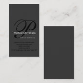 Monogram Schwarz-weiß Grau-Visitenkarte Visitenkarte (Vorne/Hinten)