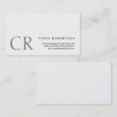 Monogram Schwarz-weiß Grau-Visitenkarte Visitenkarte (Vorne/Hinten)