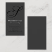 Monogram Schwarz-weiß Grau-Visitenkarte Visitenkarte (Vorne/Hinten)