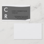 Monogram Schwarz-weiß Graue Muster-Visitenkarte Visitenkarte (Vorne/Hinten)