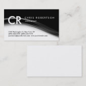 Monogram Schwarz-weiß Graue Muster-Visitenkarte Visitenkarte (Vorne/Hinten)